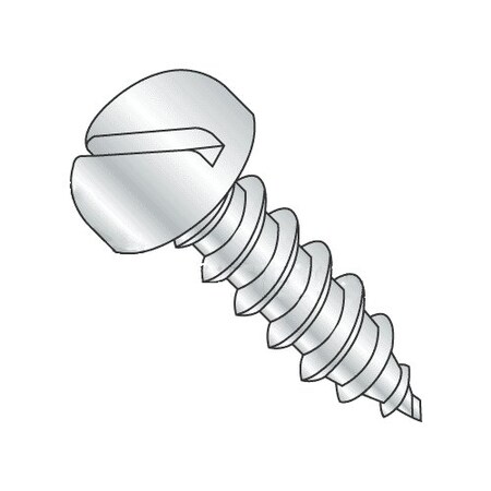 Self-Drilling Screw, #10 X 1-1/2 In, Zinc Plated Steel Pan Head Slotted Drive, 100 PK